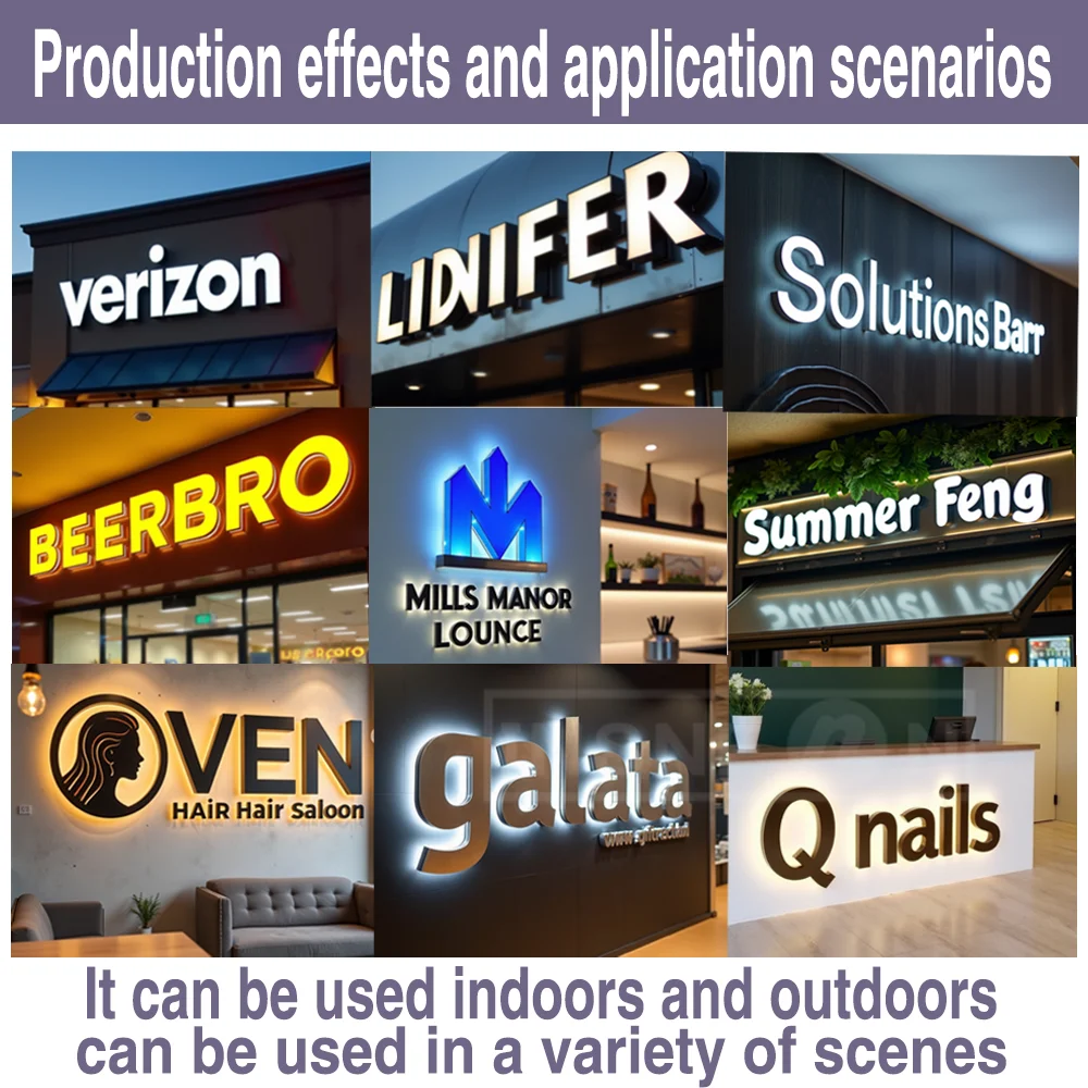 Logotipo led personalizado, publicidade para negócios, sinais de metal, sinal acrílico, luz de parede, rosto iluminado, vitrine, empresas, letras 3d - Image 5