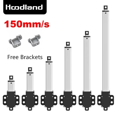 Atuador linear pequeno dc6v 12v 24v, 150mm/s 200mm, força 15kg, motor elétrico para armários, abridor de janelas, robitcs com suporte grátis