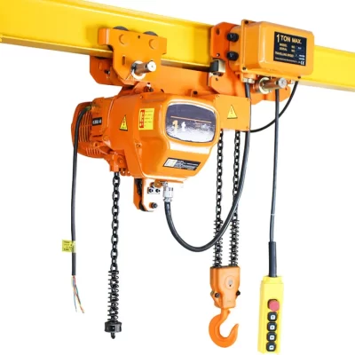 Grua elétrica de corrente com gancho de aço HHB 380V carrinho elétrico de 1 tonelada com capacidade de carga de 500kg