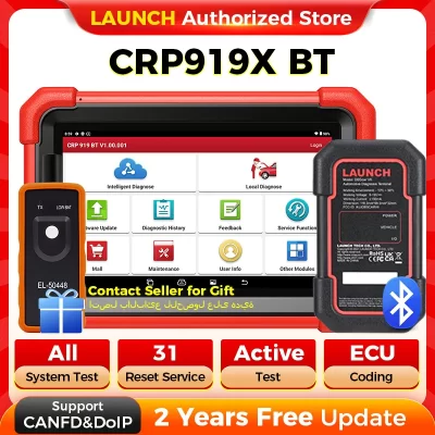 Novo lançamento x431 crp919x bt obd2 scanner ferramentas de diagnóstico automotivo carro canfd doip ecu codificação digitalização profissional