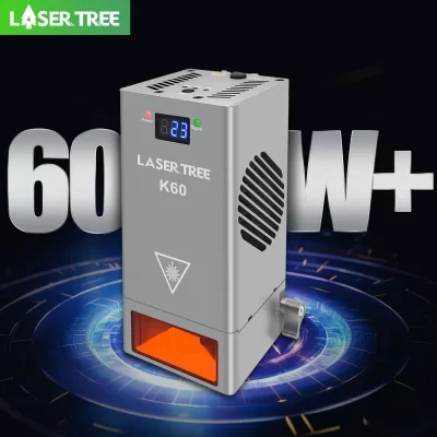 Laser tree k60 módulo de laser 60w potência óptica com cabeça laser de assistência de ar 450nm ttl luz azul para gravador corte ferramentas de madeira