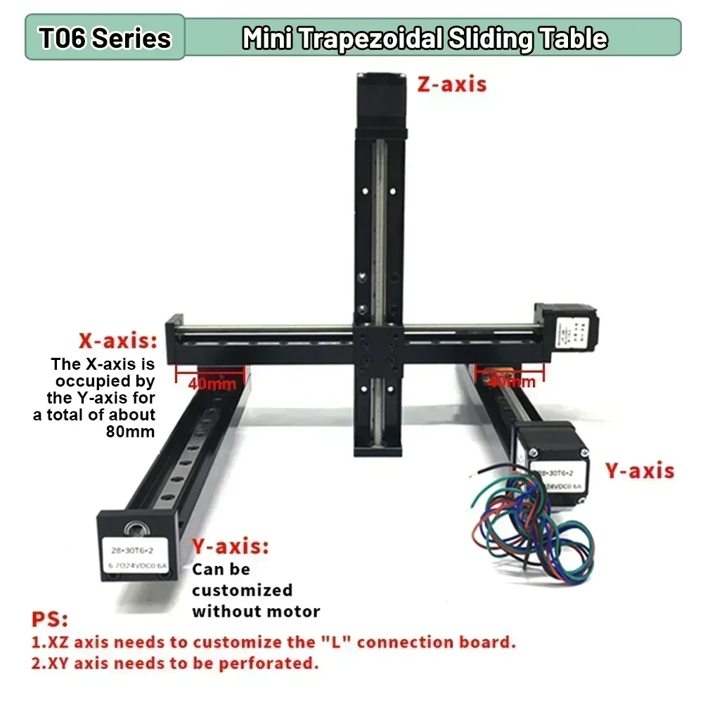 Mesa deslizante motorizada com eixo xyz cnc, tipo t, trilho de guia linear, mini mesa deslizante, kit de acionamento de motor, travamento linear elétrico - Image 2