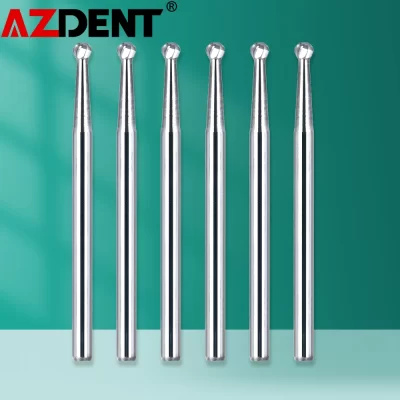 1 pacote 25mm fgxl4/ 6 / 8/ 557 azdent brocas dentárias cortadores de carboneto cirúrgico acabamento brocas de tungstênio peça de mão de alta velocidade