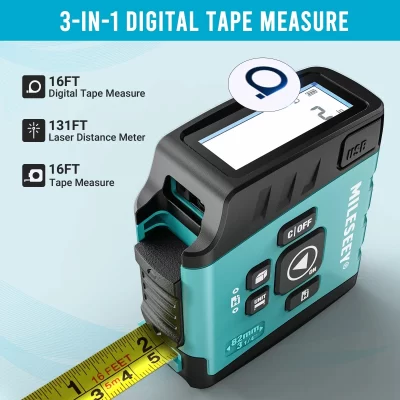 Mileseey portátil medidor de distância a laser telêmetro laser de alta precisão digital trena laser fita telêmetro ferramenta de medida