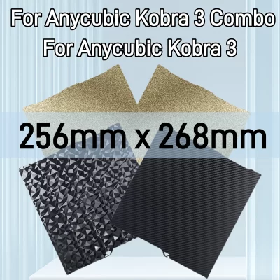 Anycubic kobra 3 placa de construção 256x268mm dupla face mola aço peo pet folha cama aquecida atualizações acessórios impressora 3d peças