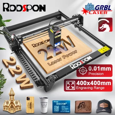 Gravador a laser cnc 12w/22w, gravador a laser diy, máquinas de gravação a laser, madeira, pintado, vidro acrílico, couro, 110/220v