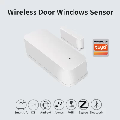 Tuya zigbee sensor de porta sensor contato aberto fechado detector casa inteligente alarme proteção segurança trabalho com aleax vida inteligente