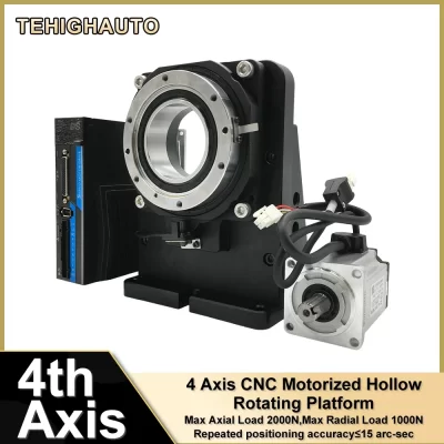 Fourth Axis 360 Degree Electric Rotary Table Servo Stepper Precision Angular Displacement Θ Axis R Axis Motorized Turntable