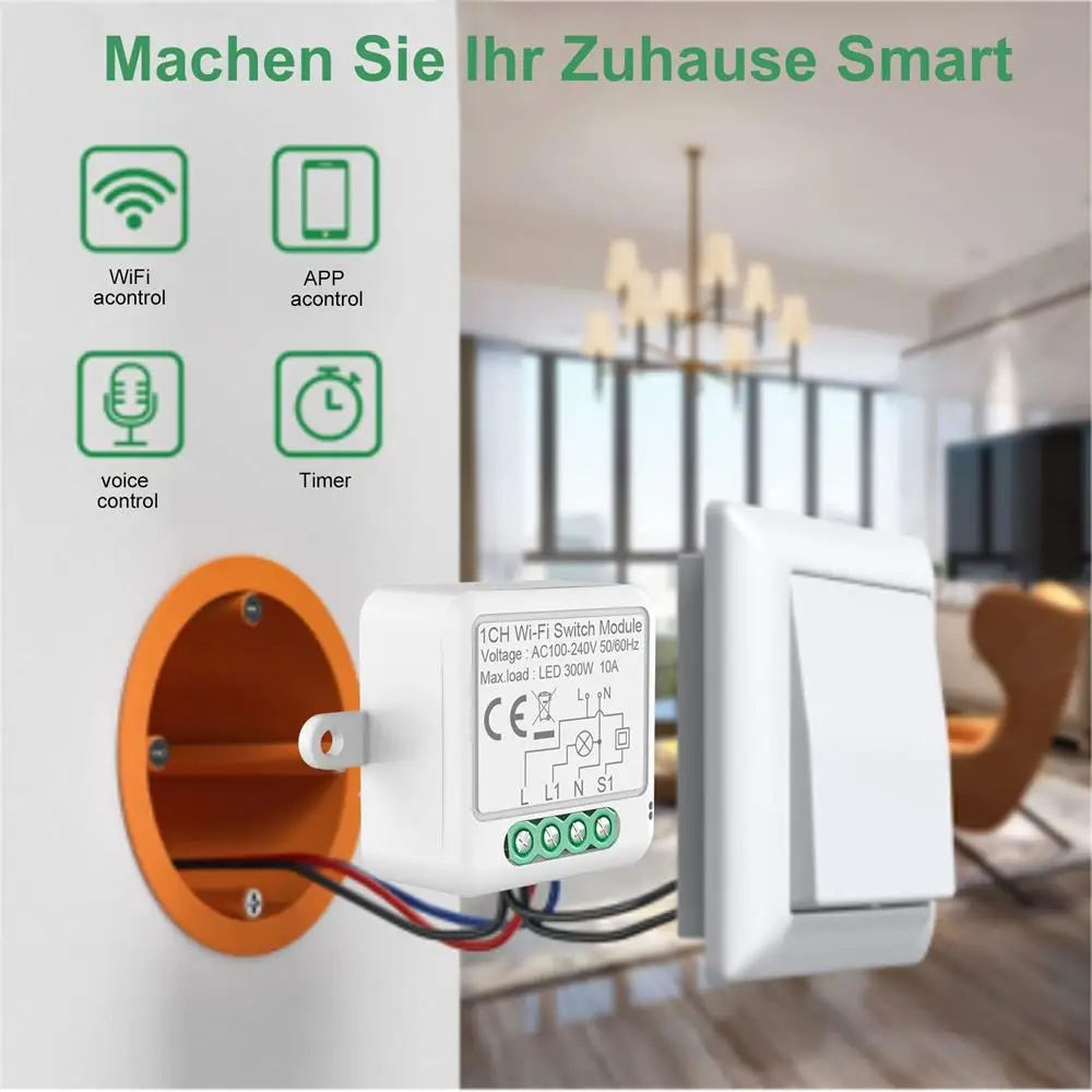 Tuya ZigBee WiFi Módulo Interruptor Inteligente, Dimmer, Sem Fio Neutro Necessário, Casa Inteligente, DIY Light Breaker, Funciona com Alexa, Google Home - Image 4