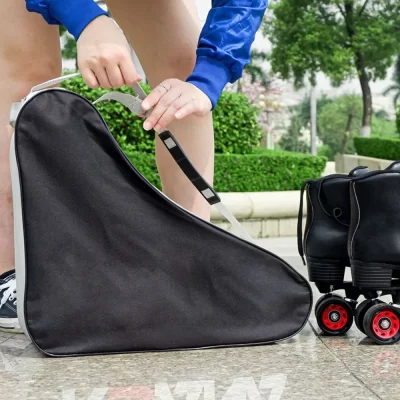 1 pçs saco de transporte de poliéster à prova dwaterproof água saco de skate portátil grosso e largo para patinação no gelo patins de velocidade inline saco de transporte