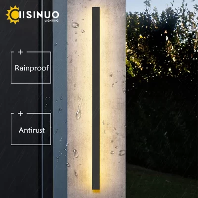 Lâmpada de parede externa à prova d'água led iluminação linear longa ip65 alumínio para jardim garagem varanda arandelas luminárias 110v 220v luminária