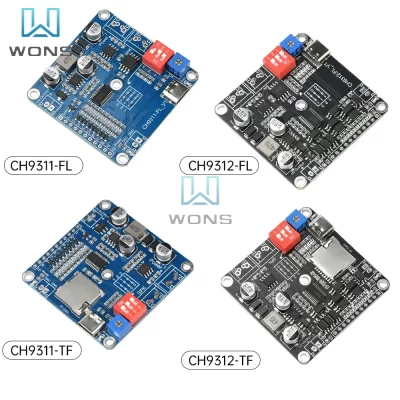Módulo de reprodução de mp3 de voz de alta potência dc 6-35v 20w módulo de áudio de controle um para um de 10 canais 8mb memória/plugue cartão tf
