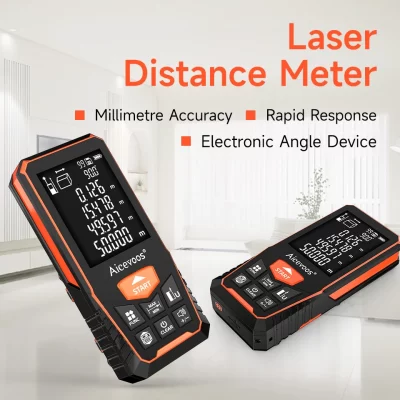 Aicevoos telêmetro laser digital 50m 70m 100m 120m medidor de distância a laser trena fita métrica laser roleta range finder