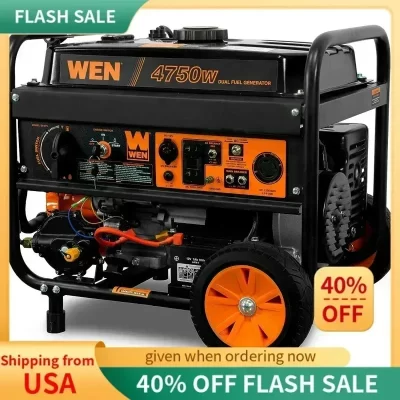 PMD4-WEN DF475T Dual Fuel 120V/240V Portable Generator with Electric Start Transfer Switch Ready,4750-Watt,CARB Compliant,