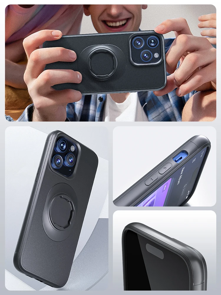 Shockproof Case for iPhone 17/16/15/14Plus/13/12/11Pro/XsMax/XR Quad-style Motorbike/Bike Holder/Car Mount with Lock-in Design - Image 2