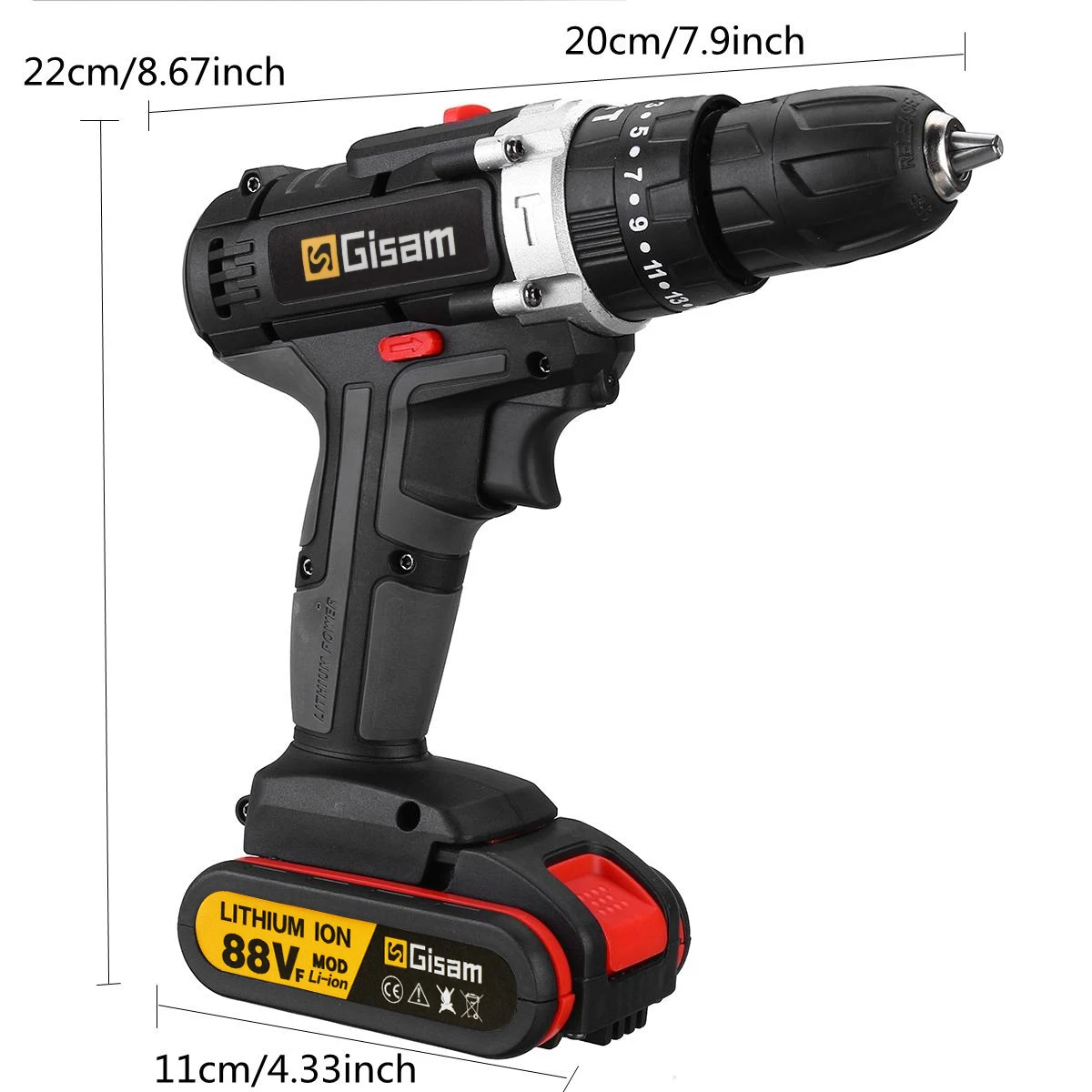 21v furadeira de impacto elétrica sem fio recarregável chave de fenda elétrica bateria de íon de lítio 2 velocidades diy driver ferramentas elétricas - Image 6