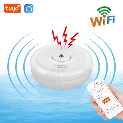 Tuya wifi sensor de inundação vida inteligente app sensor de vazamento de água detecção alto som alarme ligação alerta aplicação monitoramento remoto