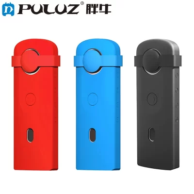 Capa protetora de silicone PULUZ com tampa de lente para câmera panorâmica Ricoh Theta SC2 360 (preta)