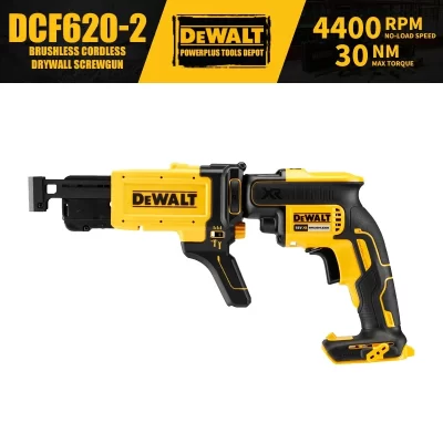 DEWALT DCF620 Brushless Cordless Drywall Screwgun 18V Ferramentas elétricas de lítio DCF6202 Fixagem de pistola de parafuso de drywall colado
