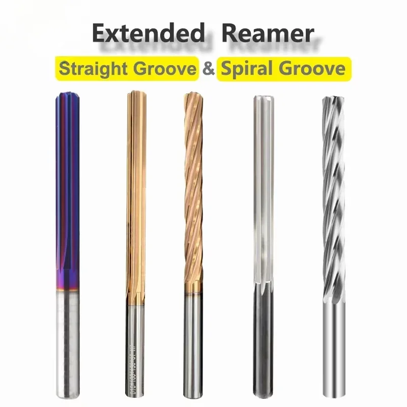 Loco 100mm 150mm máquina de carboneto reamer hrc60 revestido espiral sulco tolerância h7 aço harened cortador metal cnc torneamento buraco - Image 6