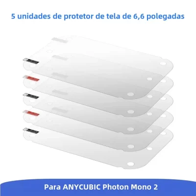 5 pçs protetor de tela 6.6 Polegada lcd película protetora para anycubic photon mono 2 acessórios substituição para impressora resina 3d
