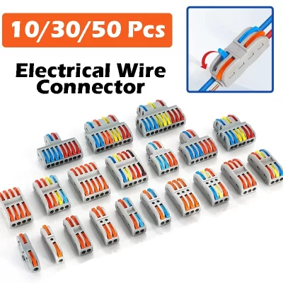 1 em múltiplas saídas push-in fio elétrico conector bloco terminal universal conectores de cabo de fiação rápida para conexão de cabo
