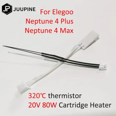 Aquecedor de cartucho 20v 80w 320 ℃ Termistor para Elegoo Neptune 4 Plus Hotend Neptune 4 Max Hotend Kit de atualização aquecimento cerâmico