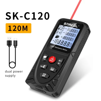Snakol 120m medidor de distância a laser inteligente medida telêmetro infravermelho usb recarregável portátil ferramentas telêmetro laser