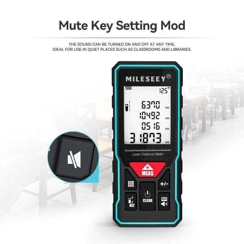 MILESEEY X6 Fita métrica laser 40M 60M 80M 100M, telêmetro profissional com display de ângulo para DIY, decoração, construção - Image 5