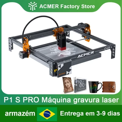 ACMER P1 S PRO Laser Engraver 6W 10W 20W DIY Laser Engraver Cutting Machine For Wood Logo Painted Metal Acrylic Glass Leather