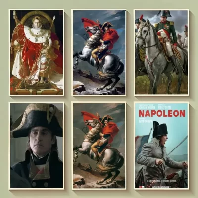 Napoleão bonaparte cruzando os alpes cartaz pegajoso cartazes adesivo de papel à prova dwaterproof água café casa bar decoração