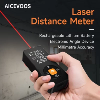 Aicevoos recarregável digital laser rangefinder 50m 70m 100m 120m medidor de distância a laser trena fita laser medida range finder