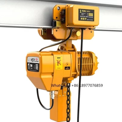 Talha elétrica externa 5 toneladas Polipasto Electrico Bloco de corrente de elevação com gancho de elevação de 1 tonelada