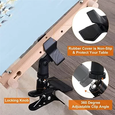 【Venda relâmpago】 Clipe de aro de bordado, 360 ° Clipe de mesa giratório ajustável, clipe de ponto cruz abrindo até 4,03 cm, para costura de agulha