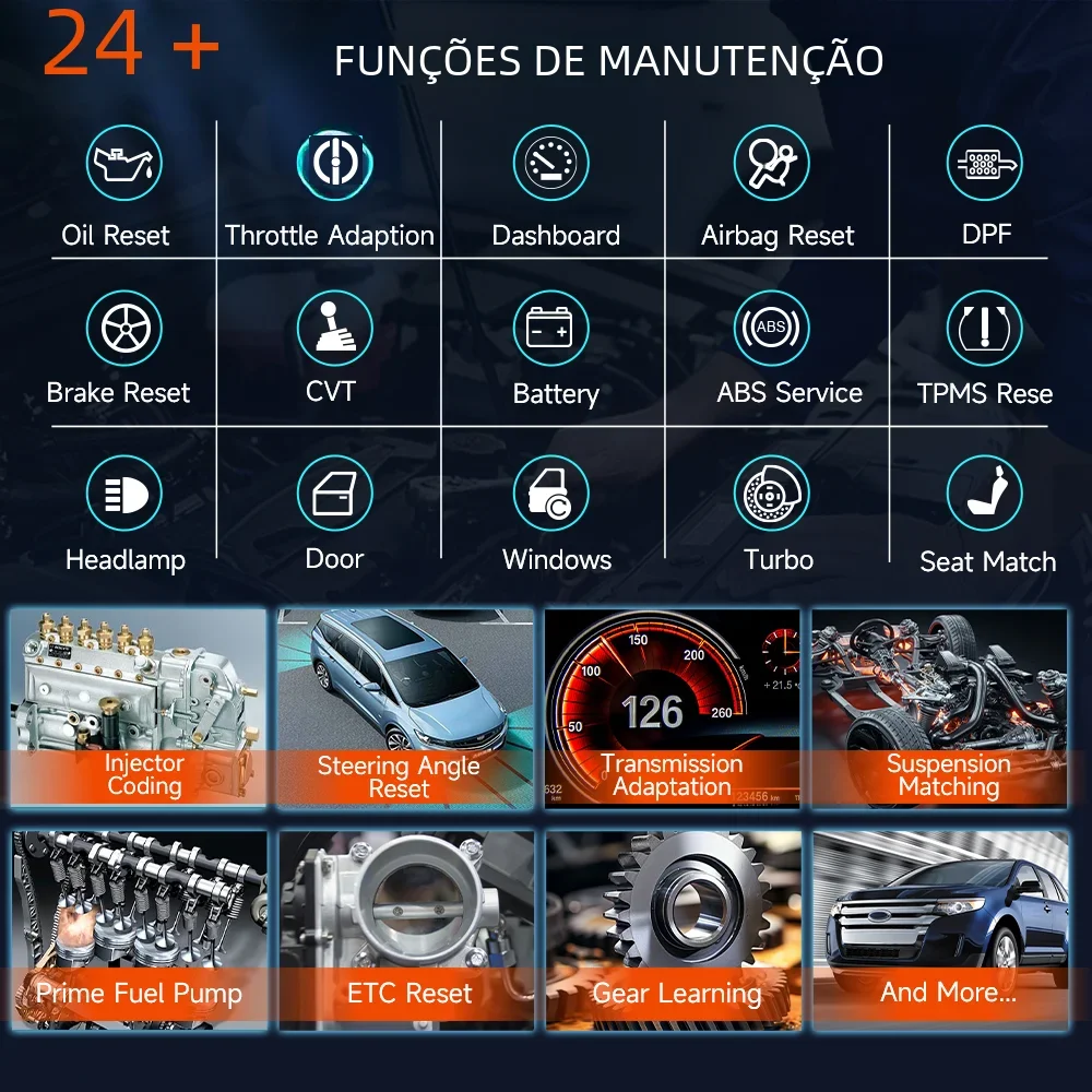 Foxwell gt60 obd2 ferramenta de diagnóstico todo o sistema leitor de código de carro bidirecional 24 redefinição profissional obd 2 scanner automotivo - Image 5