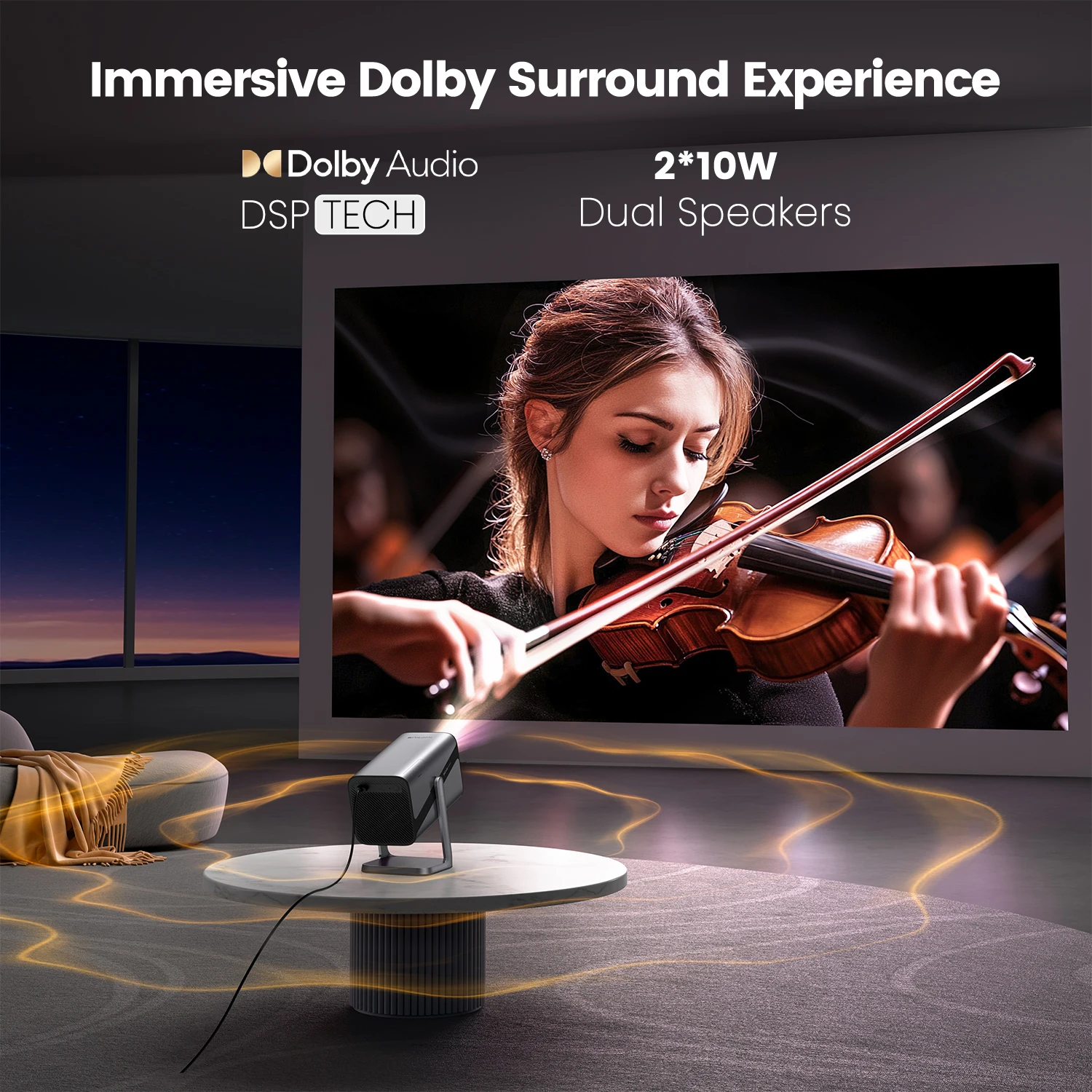Projetor IWIMIUS 4k Oficial Netflix 800ANSI Foco Automático/Keystone FHD 1080p WIFI 6 Bluetooth5.2 Dolby 360 ° Gire home theater - Image 6