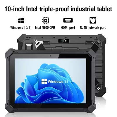 10.1 Inch Windows 10/11 Pro Rugged Tablet 4G LTE GPS 8GB RAM/128 GB ROM 10000mAh IP67 Handheld Waterproof Tablet