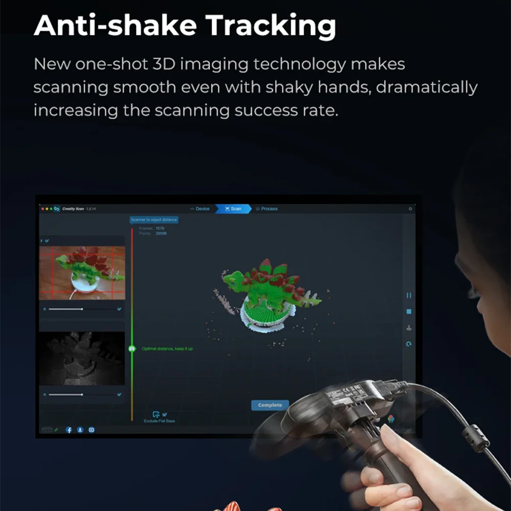 Creality-CR-Scan Ferret Pro Scanner Portátil Portátil 3D, Rastreamento Anti-Shake, WiFi6 Digitalização Sem Fio, 0,1 milímetros de Precisão, 24 Bit - Image 3