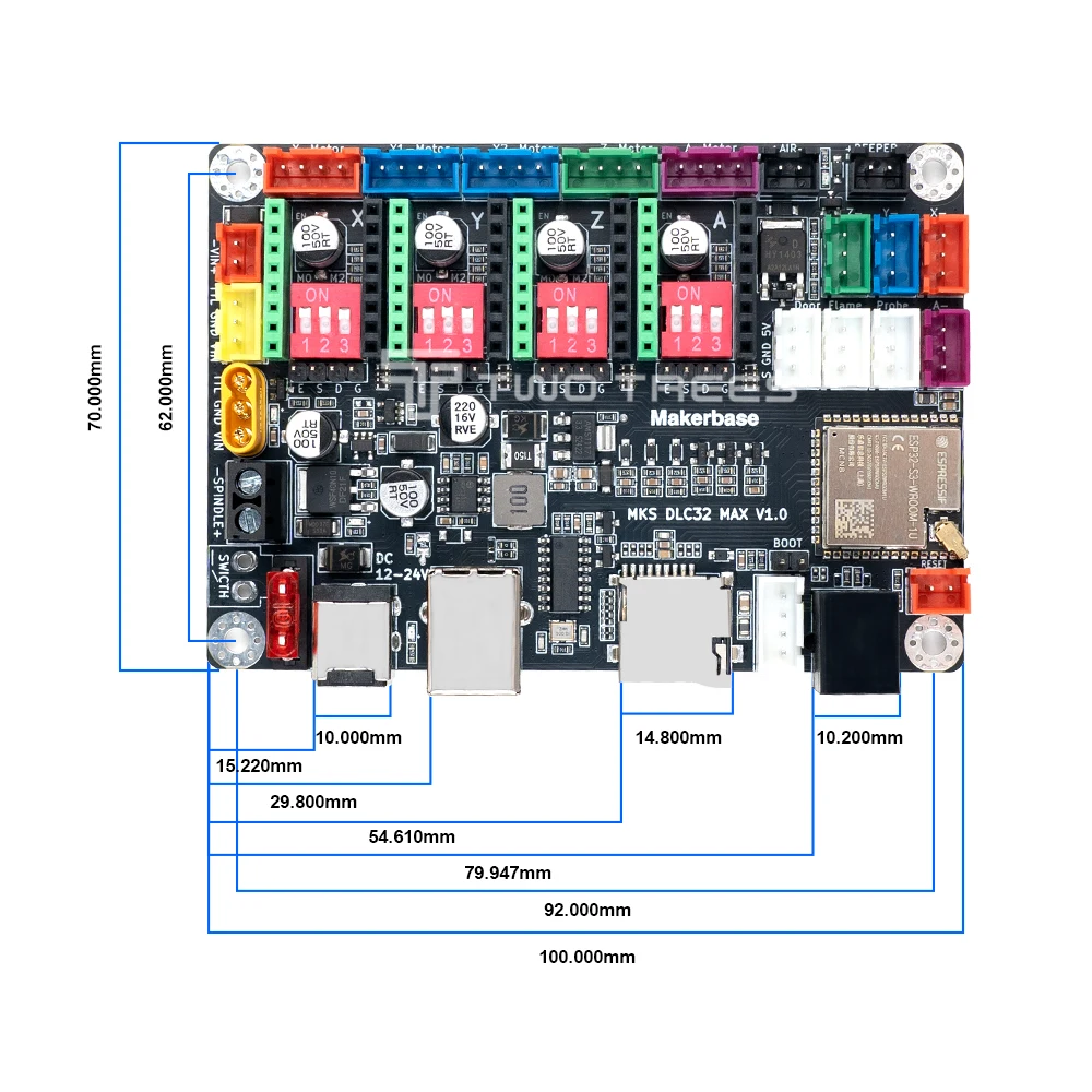 Makerbase mks dlc32 max placa-mãe máquina de gravação a laser controlador de 4 eixos para cnc carpintaria gravador peças placa atualização - Image 4