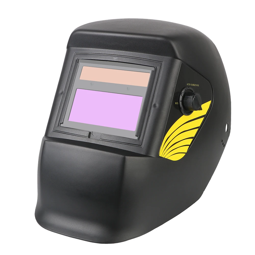 Máscara de soldagem com escurecimento automático para solda a arco, corte de moagem, máscara de soldador de energia solar, lente de cor verdadeira, capacete de soldagem com visão grande