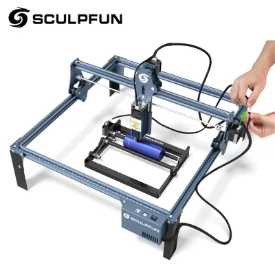 Sculpfun s9 com rolo rotativo a laser 90w efeito máquina de gravação a laser ultra-fino gravador acrílico máquina de corte 410x420mm