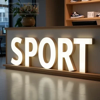 Sinal de letras de metal iluminado por LED 3D personalizado para vitrine de negócios ao ar livre à prova d'água frontal iluminada sinalização de publicidade
