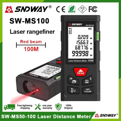 Sndway medidor de distância a laser SW-MS100 digital profissional range finder medidor a laser mini rangefinder laser trena ferramenta medição