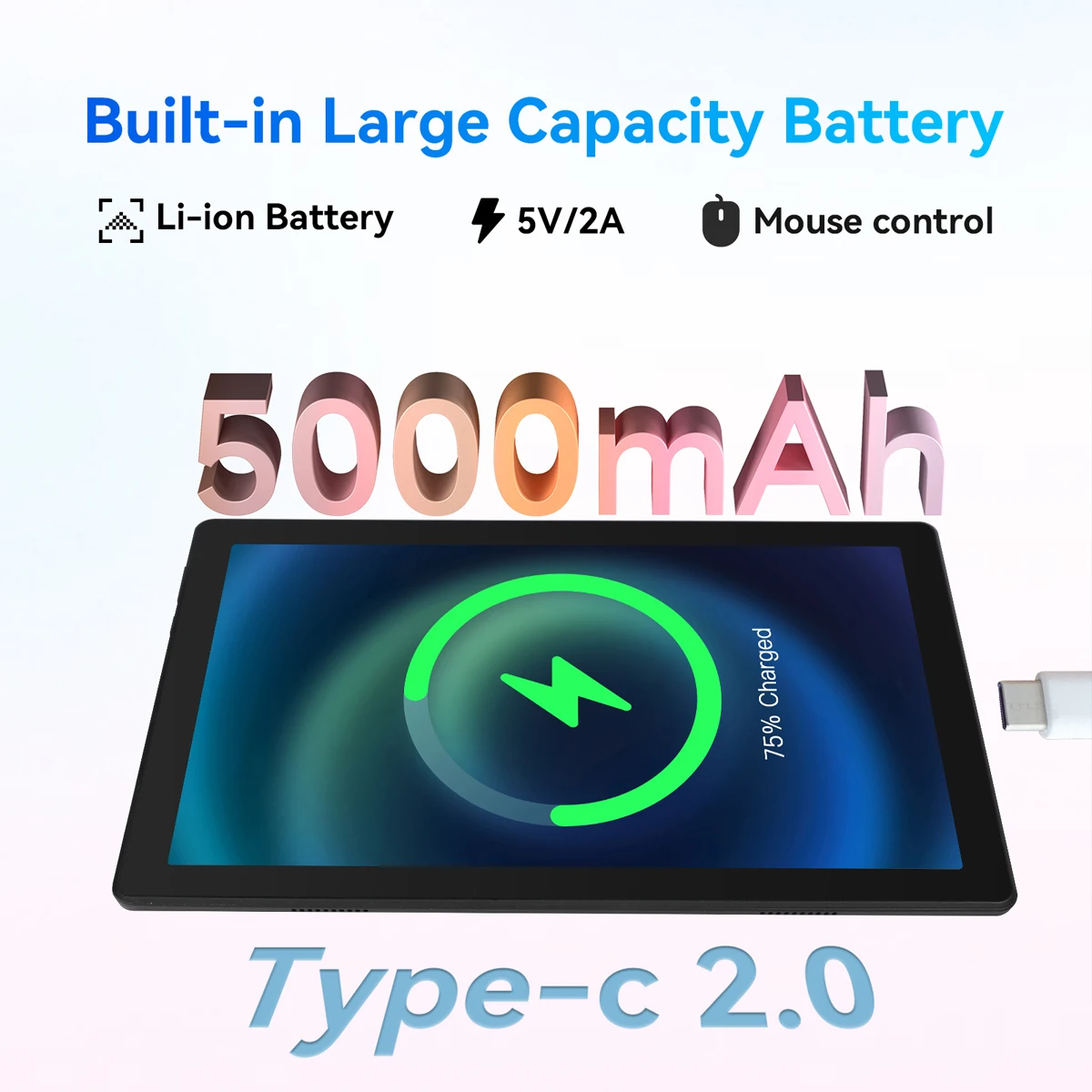 URAO C10 Tablet 10.1 Inch Android 14 Phablet 8GB(3+5) RAM 64GB ROM (1TB TF) Widevine L1 HD Octa-Core 2.0 GHz WiFi6 Bluetooth 5.0 - Image 5