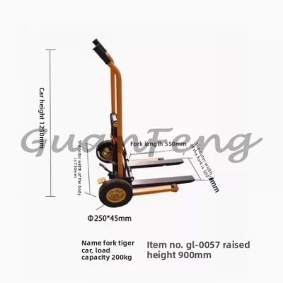 Empilhadeira com suporte de carga de 200kg, empilhador manual portátil, caminhão de elevação doméstico leve e pequeno, descarga hidráulica