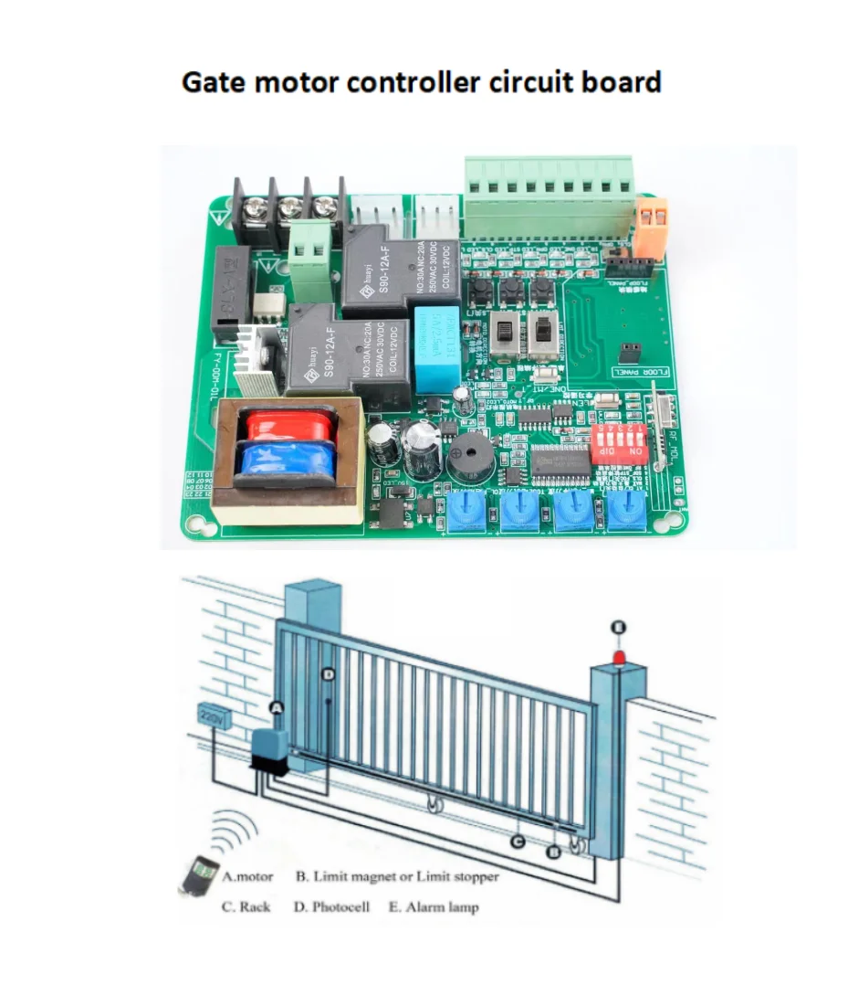 Painel de controle de porta de garagem com porta deslizante interruptor de limite de mola magnética disponível com função de atraso 220v AC - Image 2