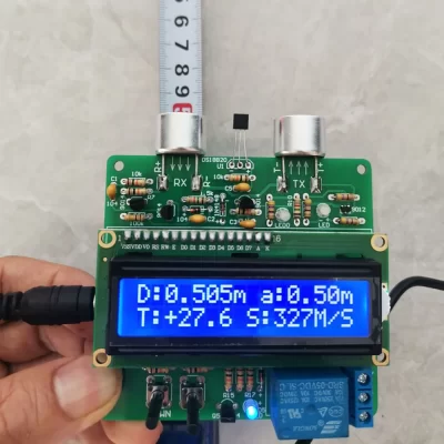 Dc 4.5v-5.5v 51 módulo de telêmetro ultrassônico de chip único 3cm-150cm display lcd temperatura alarme distância diy