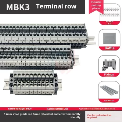 MBK3 miniature terminal block UK series E/Z rail type 0.2-2 square small terminal 15 rail