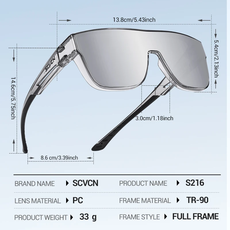 SCVCN New Men Outdoor Road Sports Mountains Cycling Sunglasses UV400 Cycling Eyewear Women Bicycle Riding Driving Glasses - Image 6