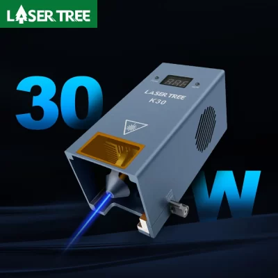 Laser tree k30 30w módulo de laser de diodo de potência óptica 6 com assistência de ar 450nm ttl pwm cabeça laser para gravador corte ferramentas de madeira